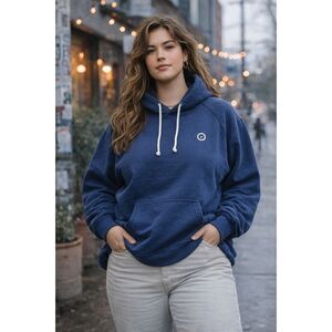 BIG BUD PRESS Blue Sweats Pullover Hoodie Sweatshirt Top   Women's Size 1XL